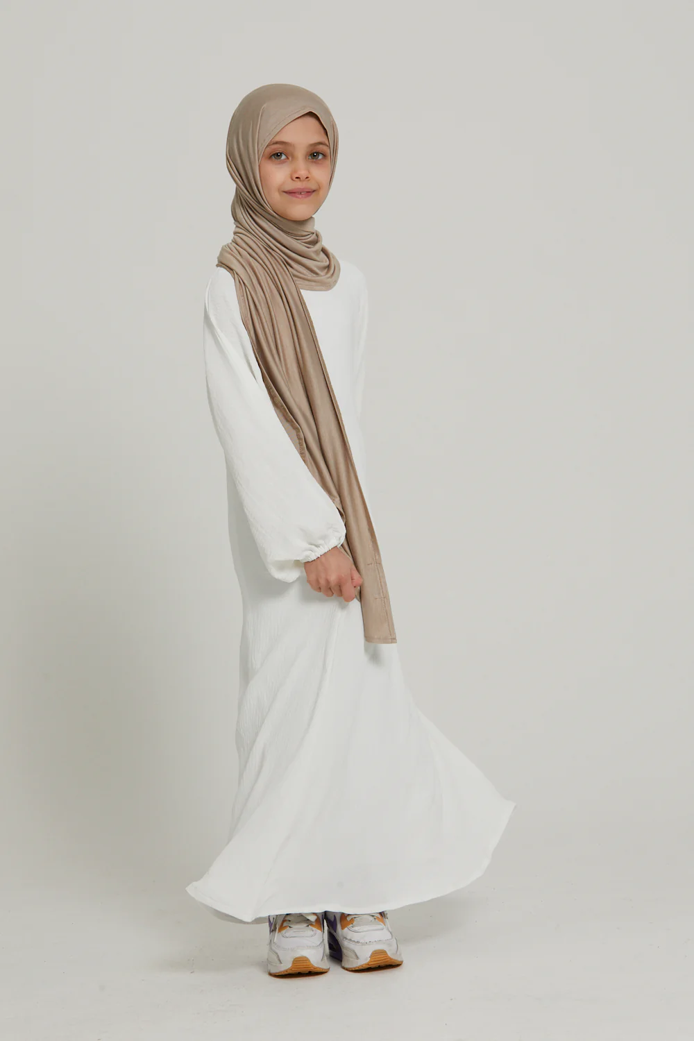 Junior Girls Instant Jersey Hijab - Nude - Image 3