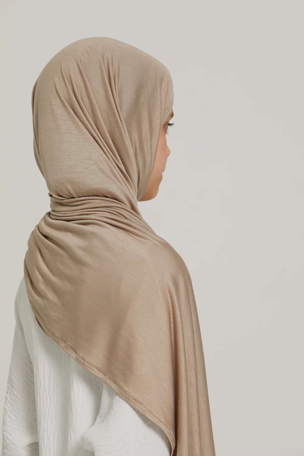 Junior Girls Instant Jersey Hijab - Nude - Image 6