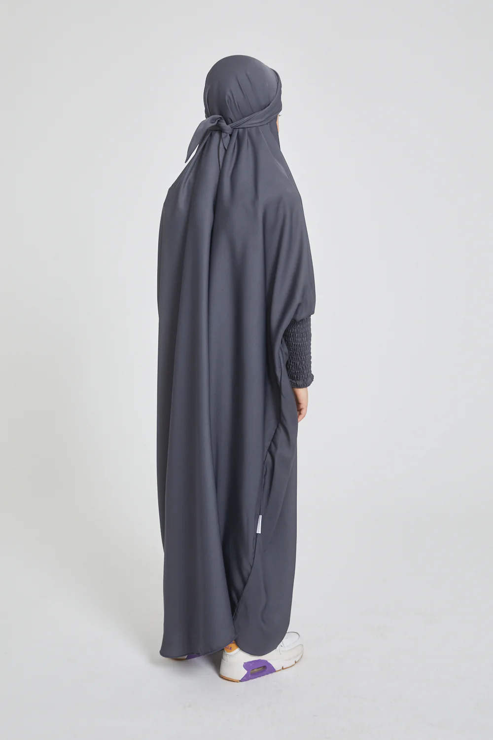 Junior Girls One Piece Full Length Jilbab/ Prayer Abaya - Pebble - Image 6