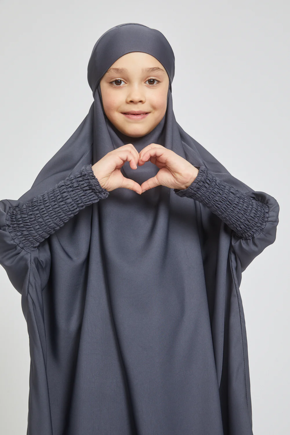 Junior Girls One Piece Full Length Jilbab/ Prayer Abaya - Pebble - Image 7