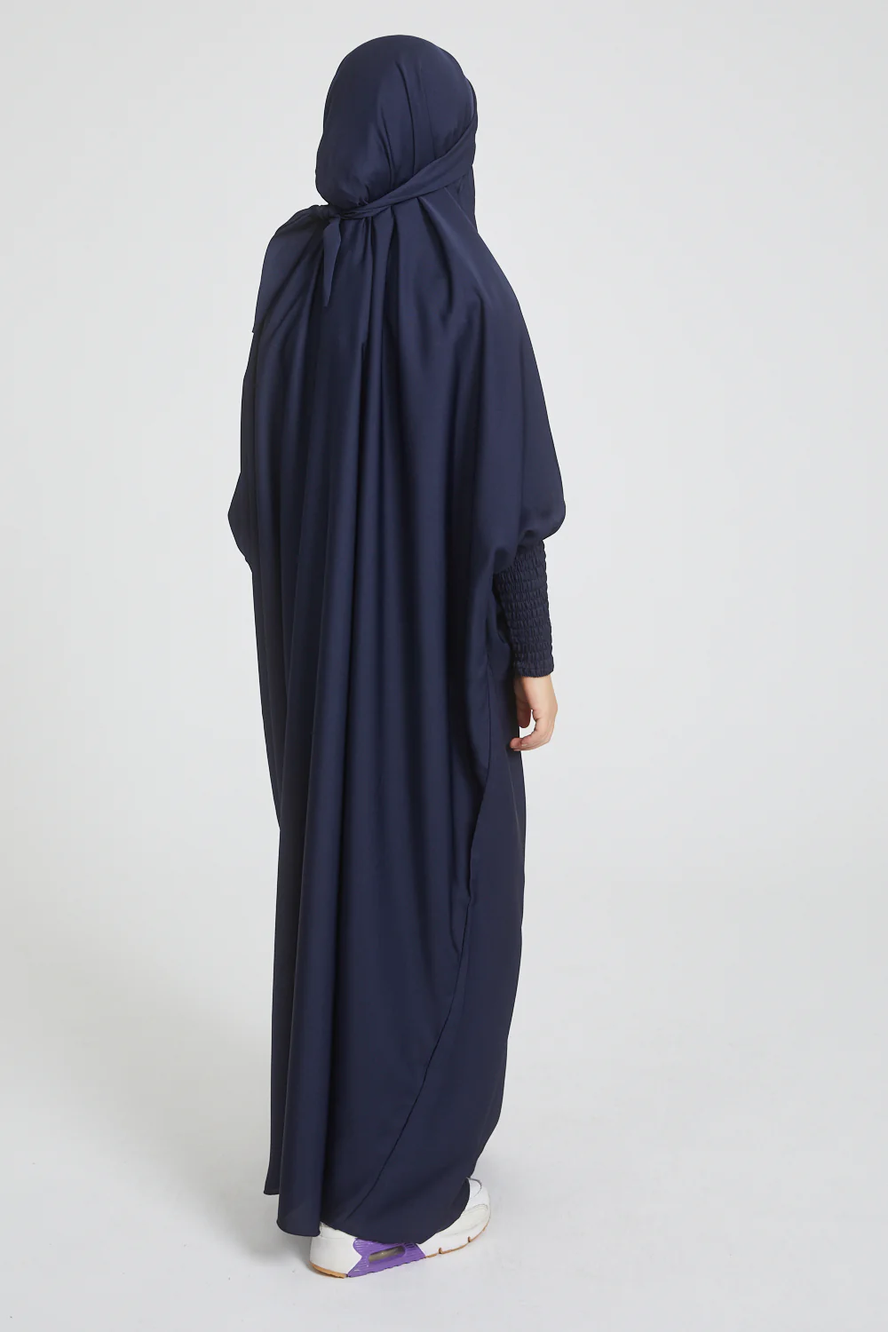 Junior Girls One Piece Full Length Jilbab/ Prayer Abaya - Royal Navy - Image 6