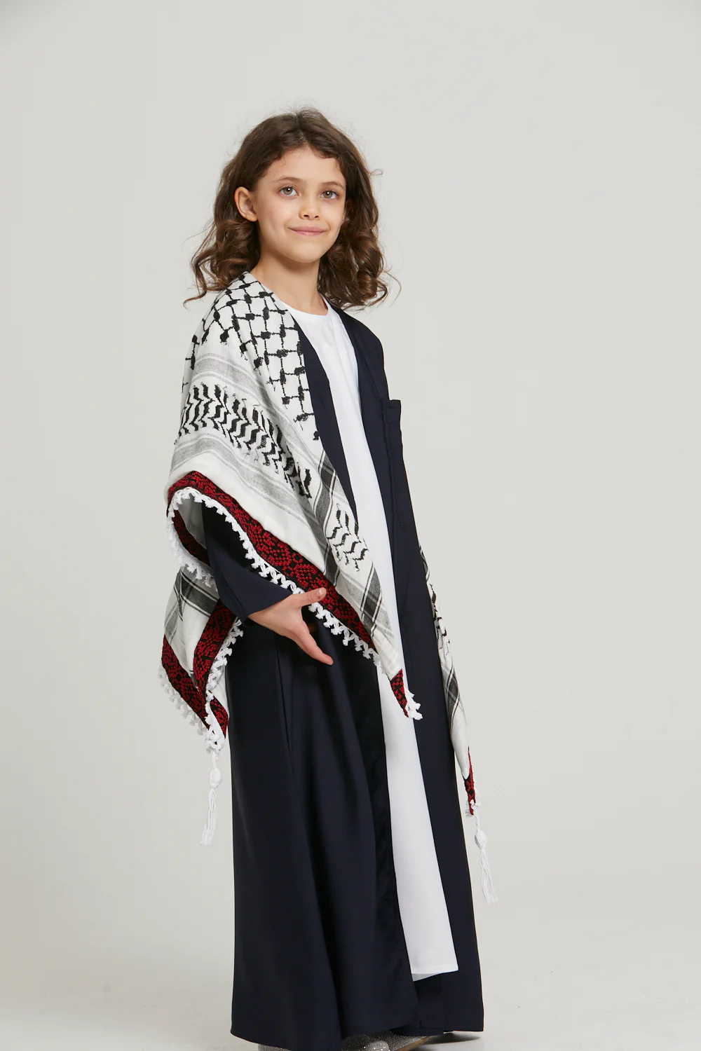 Junior Girls Open Abaya - Navy - Image 3