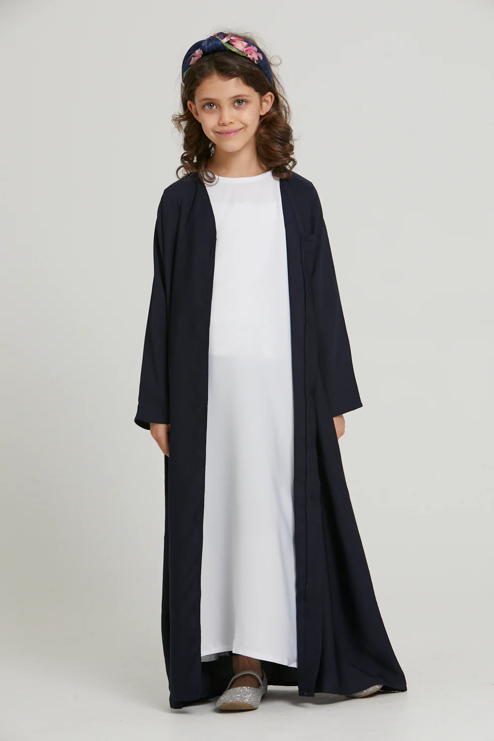 Junior Girls Open Abaya - Navy - Image 5