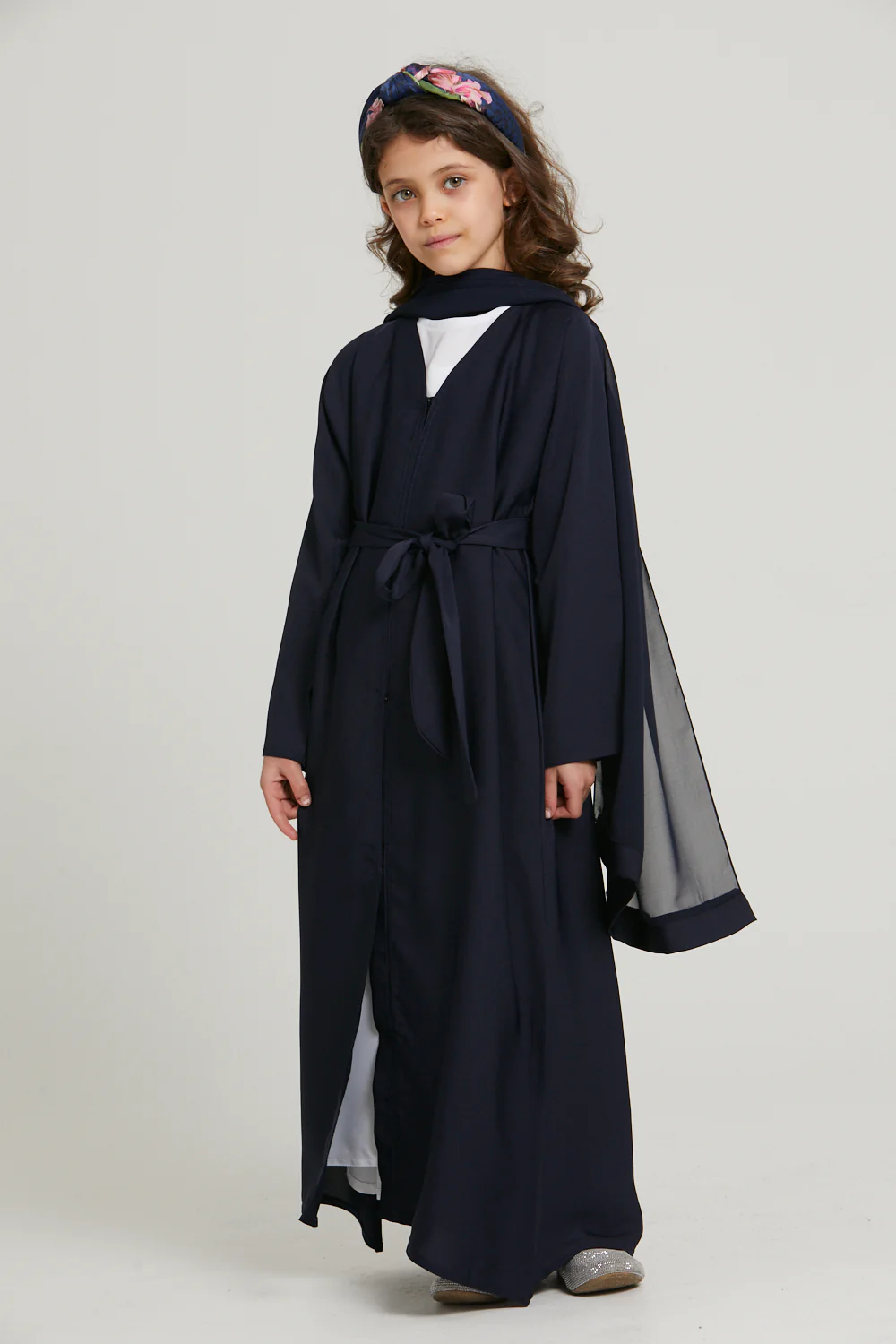 Junior Girls Open Abaya - Navy - Image 6