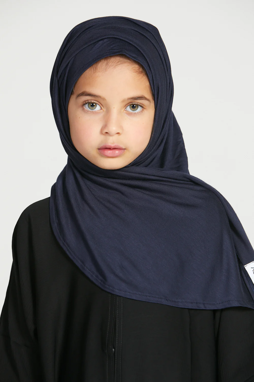 Junior Girls Premium Instant Jersey Hijab - Navy - Image 4