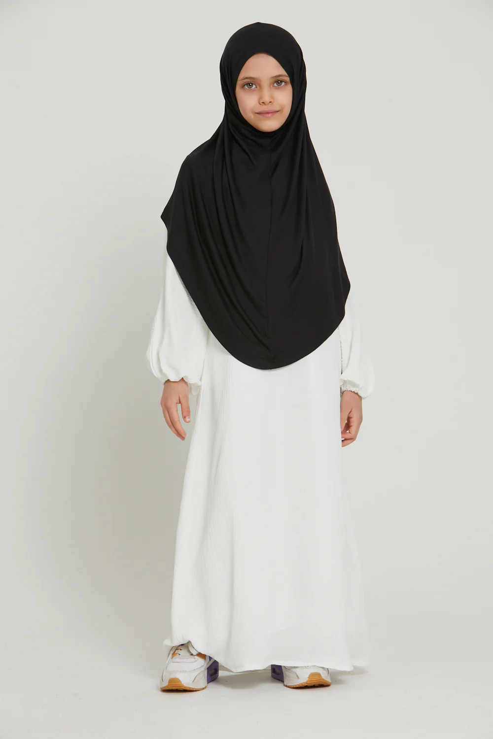 Junior Girls Premium Jersey Khimar - Black - Image 3