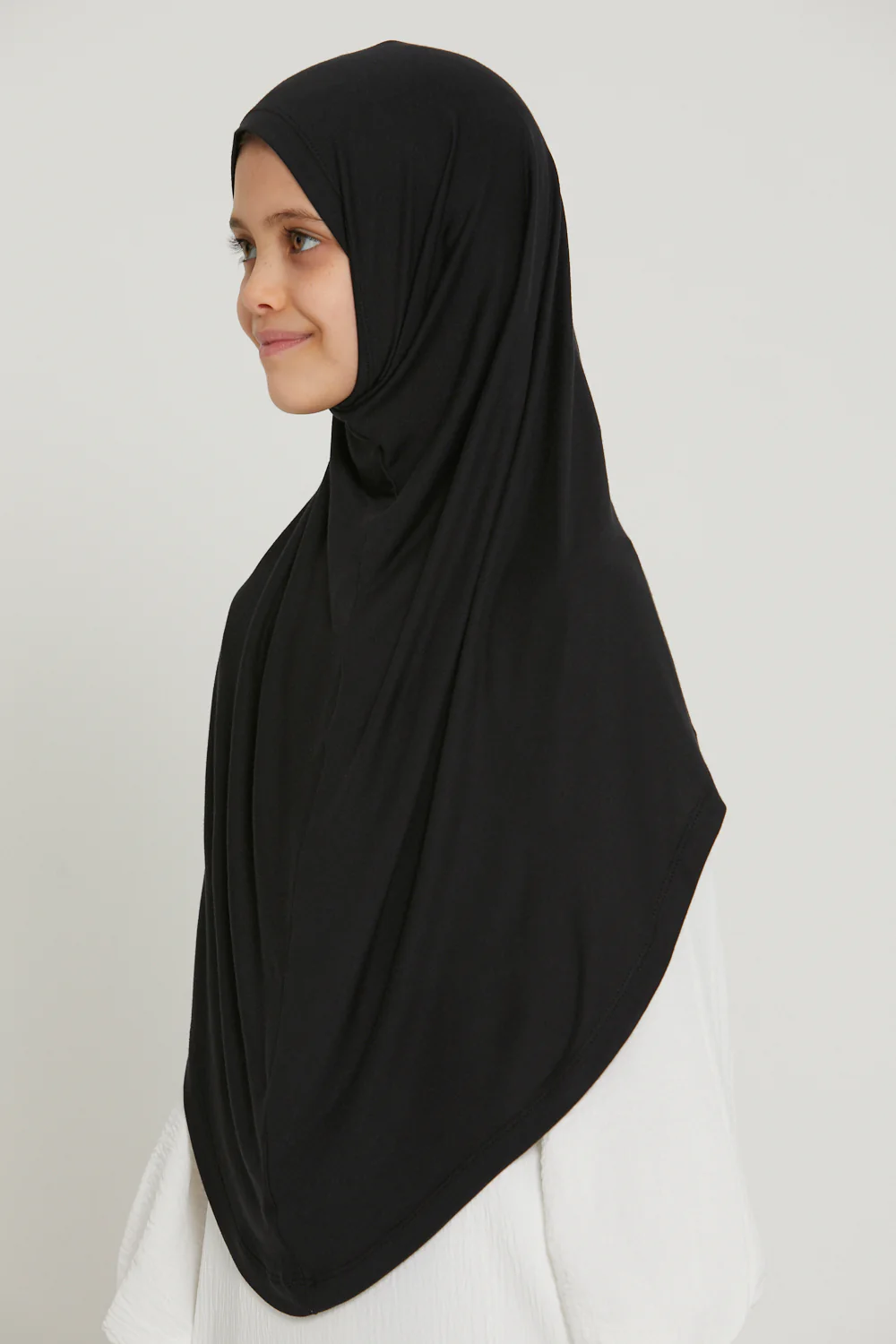 Junior Girls Premium Jersey Khimar - Black - Image 6