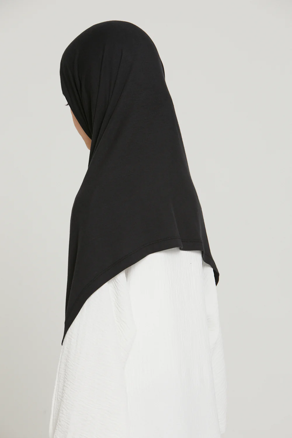 Junior Girls Premium Jersey Khimar - Black - Image 7