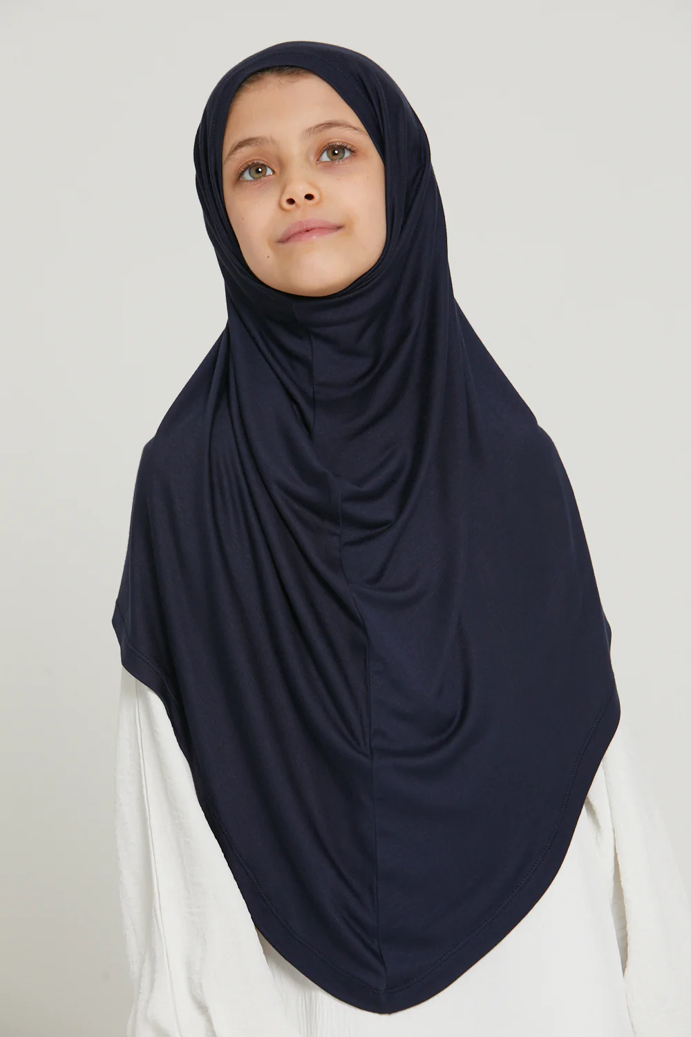 Junior Girls Premium Jersey Khimar - Navy - Image 3