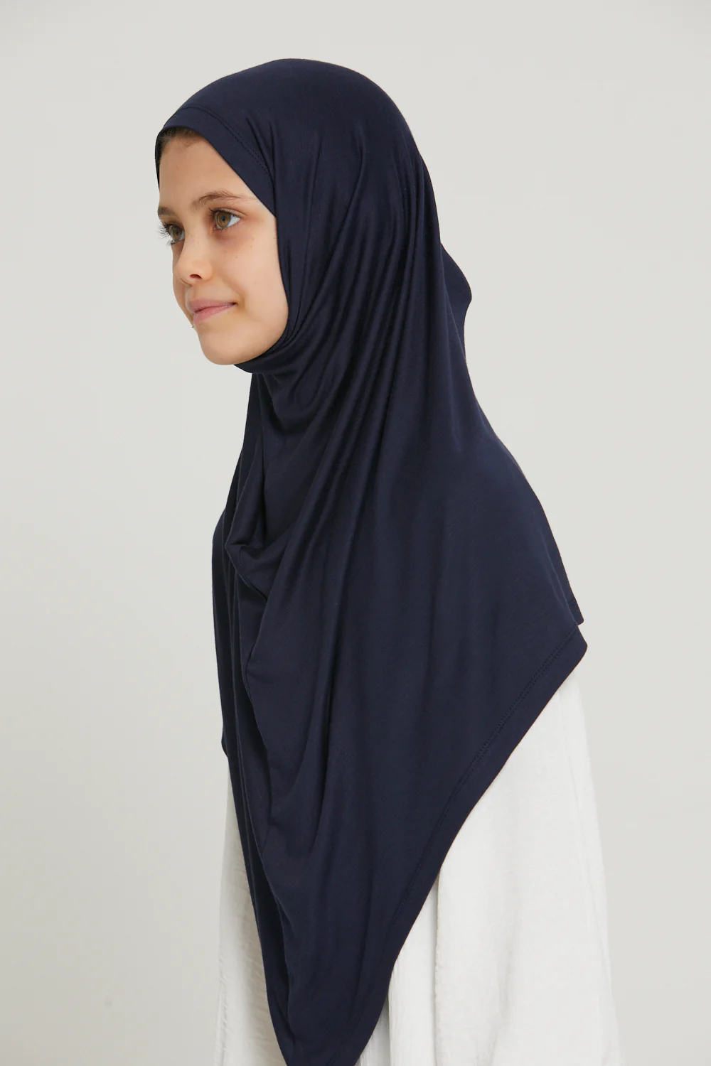 Junior Girls Premium Jersey Khimar - Navy - Image 4