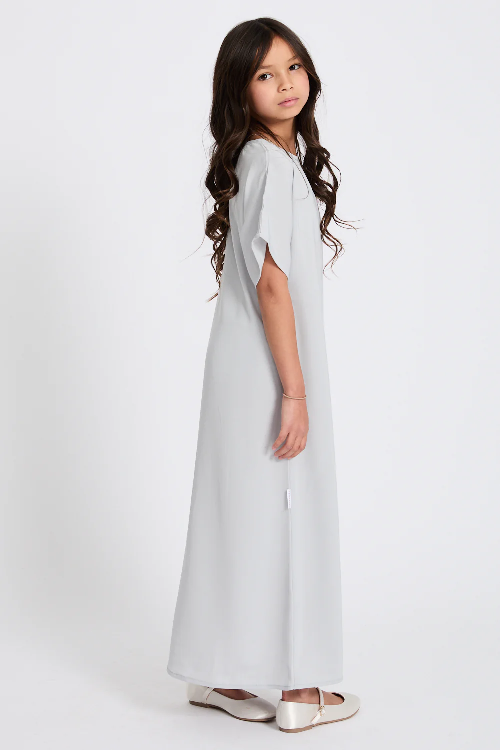 Junior Girls Premium Nidha Inner Slip Dress - Pearl Grey - Image 2