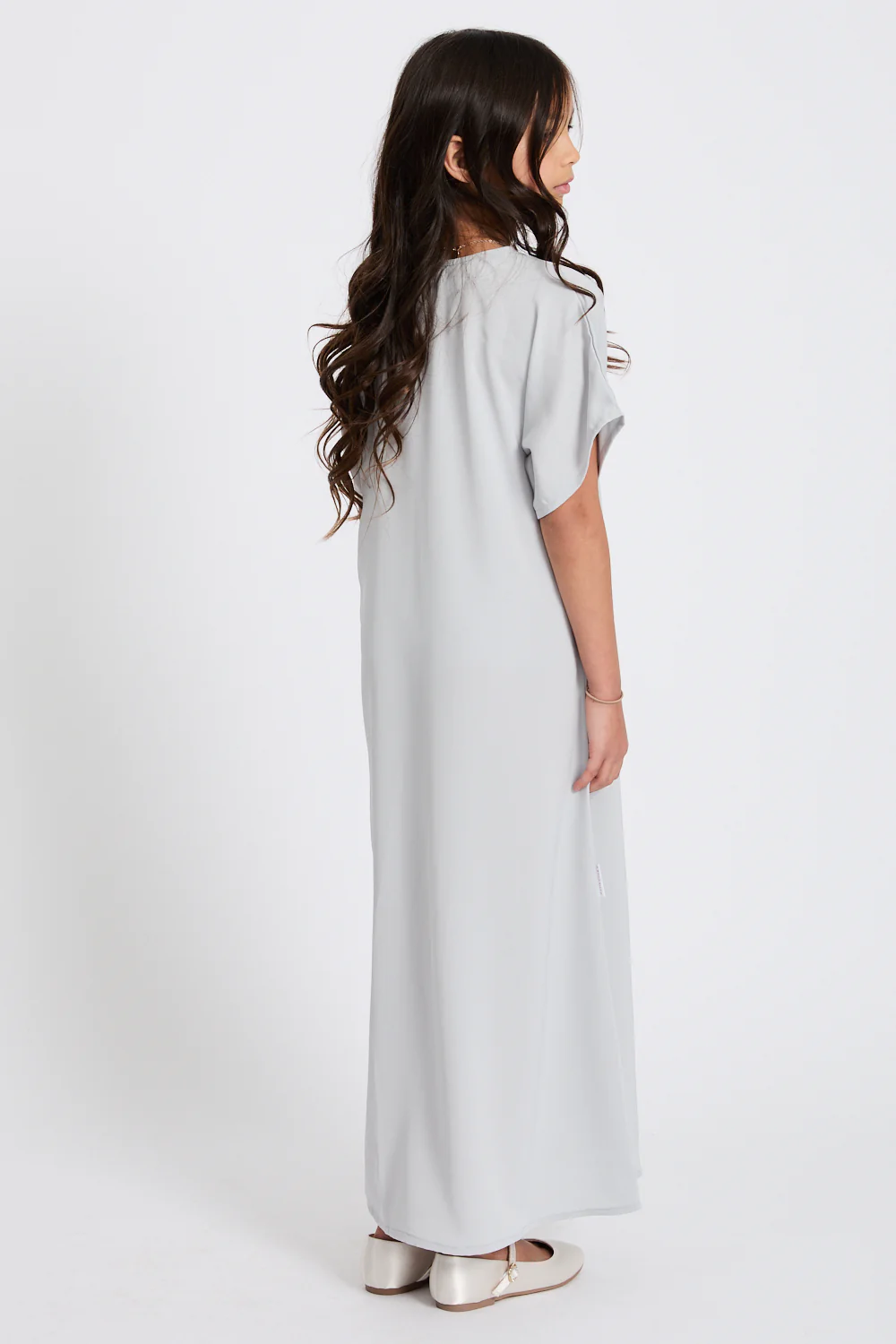 Junior Girls Premium Nidha Inner Slip Dress - Pearl Grey - Image 3