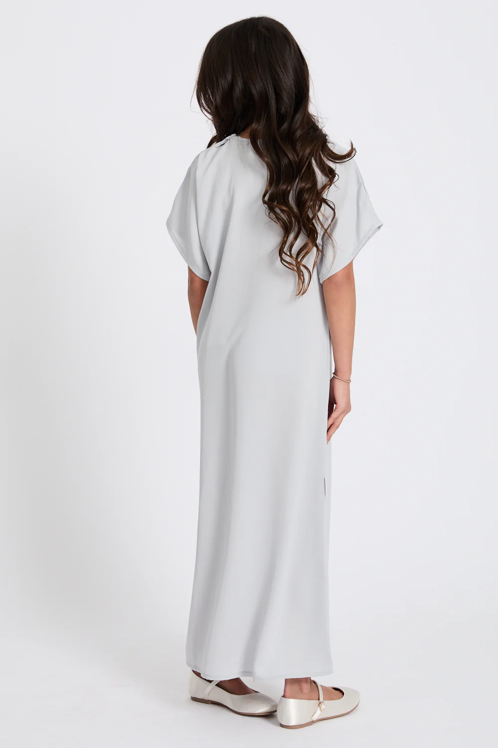 Junior Girls Premium Nidha Inner Slip Dress - Pearl Grey - Image 4