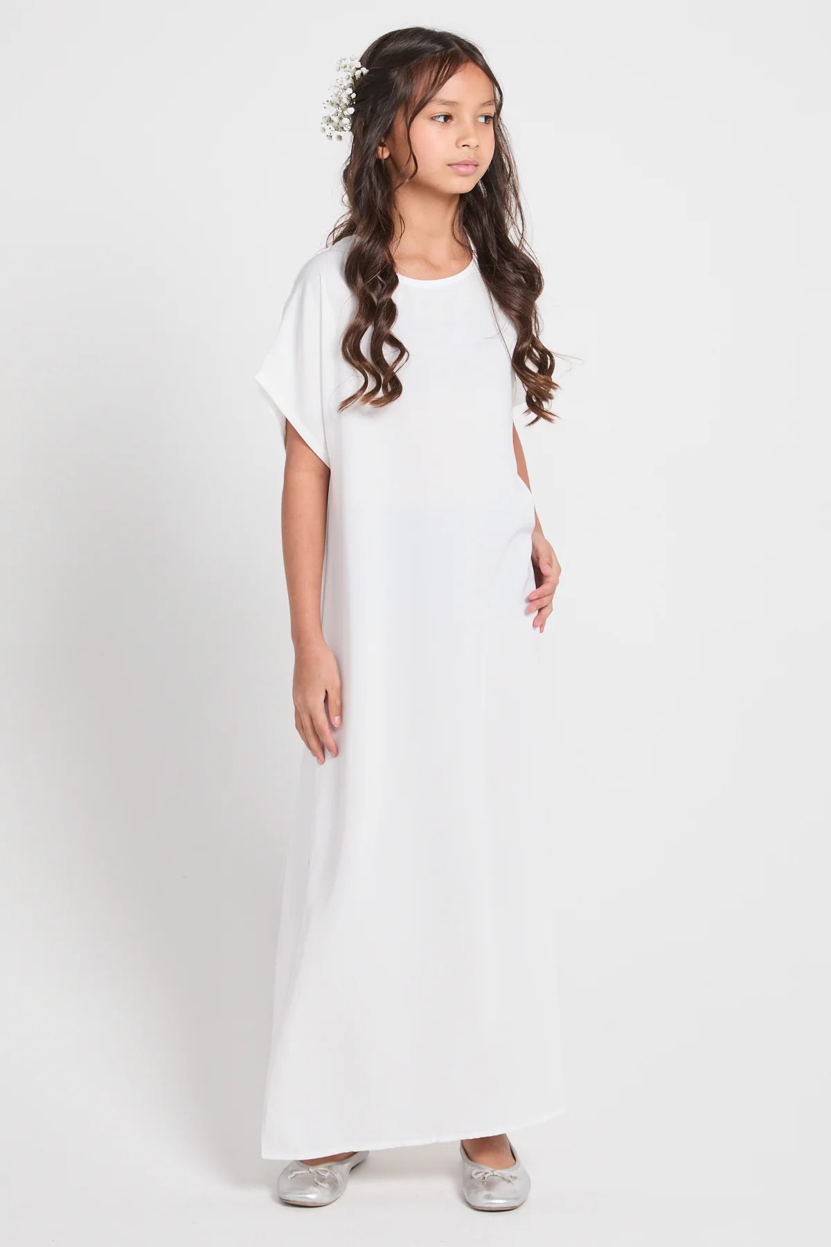 Junior Girls Premium Nidha Inner Slip Dress - White - Image 3