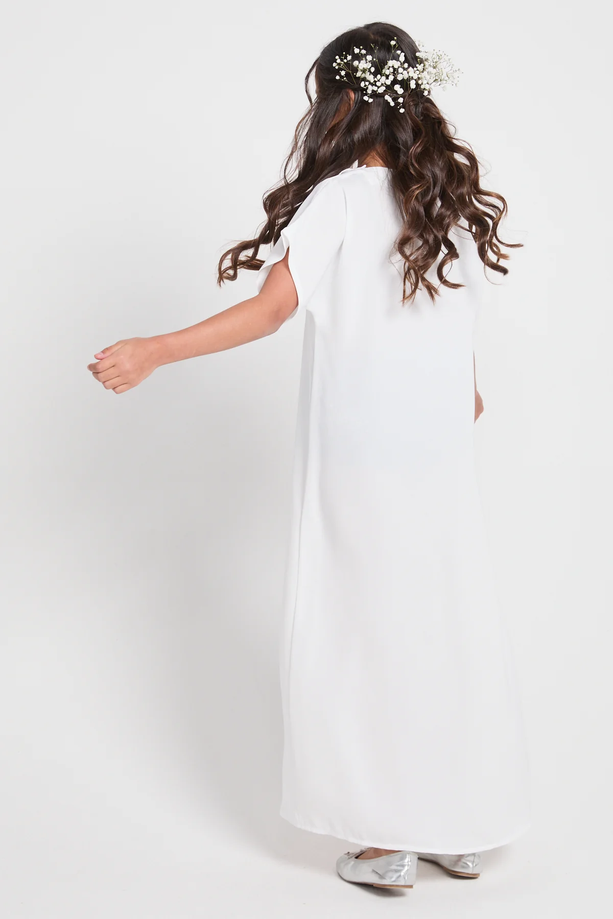 Junior Girls Premium Nidha Inner Slip Dress - White - Image 4