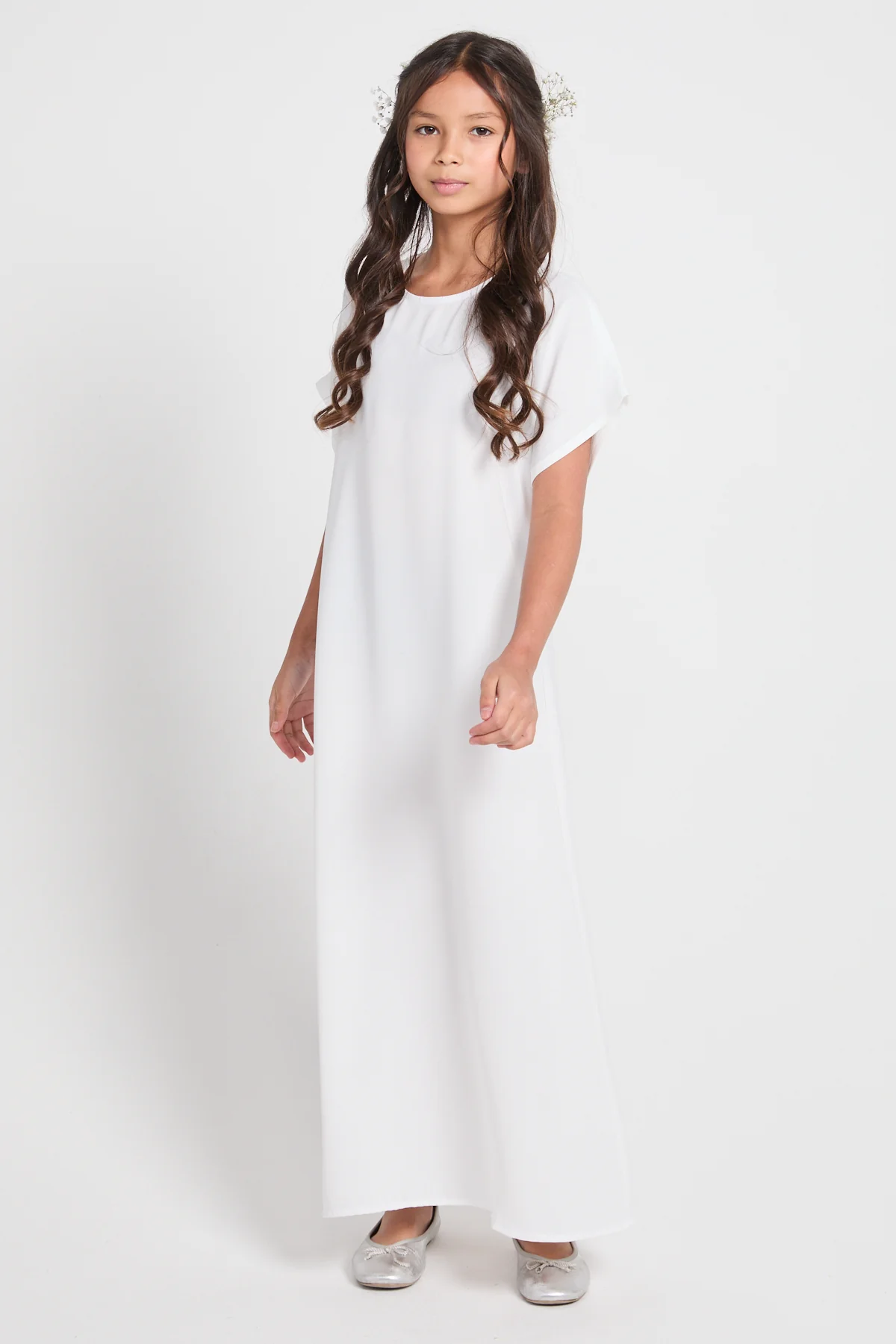 Junior Girls Premium Nidha Inner Slip Dress - White - Image 5