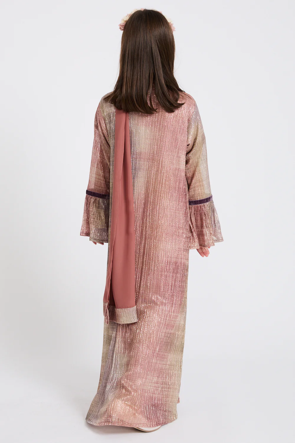 Junior Girls Rose Petal Mirage Open Abaya - LIMITED EDITION - Image 8
