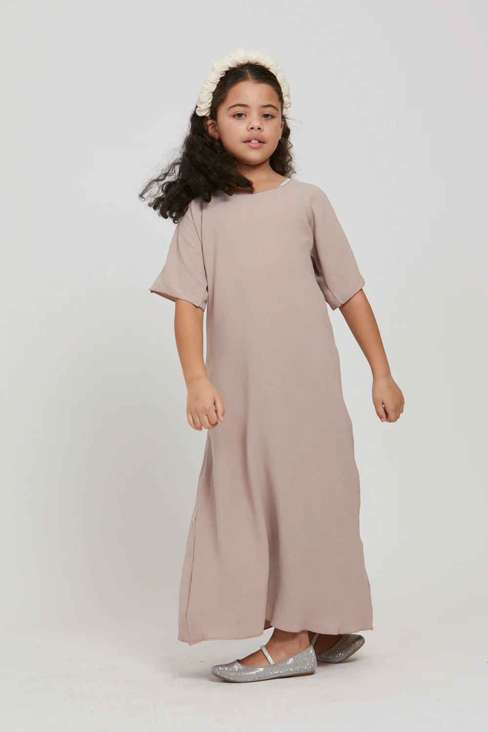 Junior Girls Soft Crush Inner Slip Dress - Natural - Image 3
