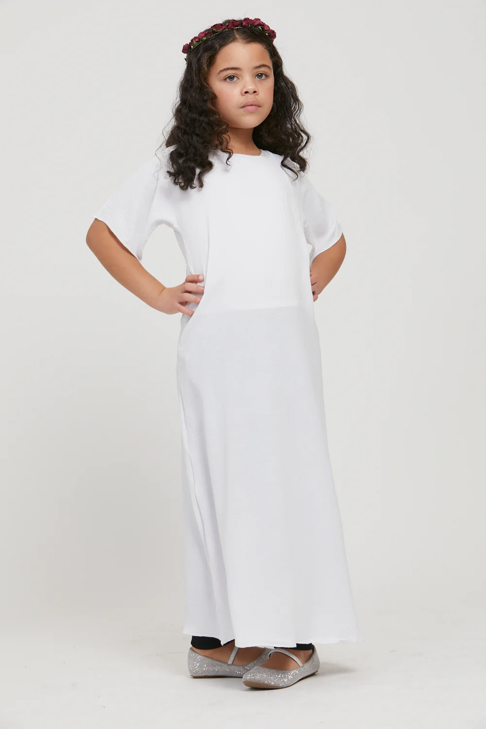 Junior Girls Soft Crush Inner Slip Dress - White