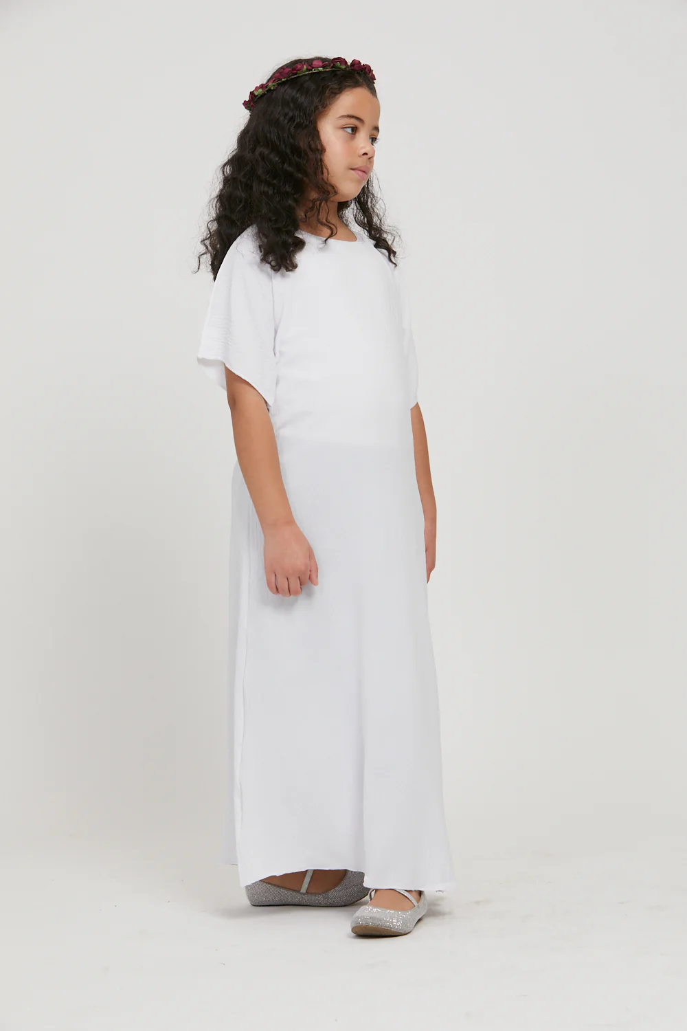 Junior Girls Soft Crush Inner Slip Dress - White - Image 2