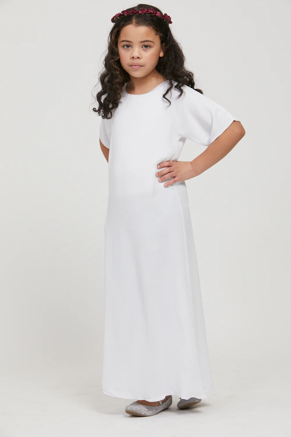 Junior Girls Soft Crush Inner Slip Dress - White - Image 3