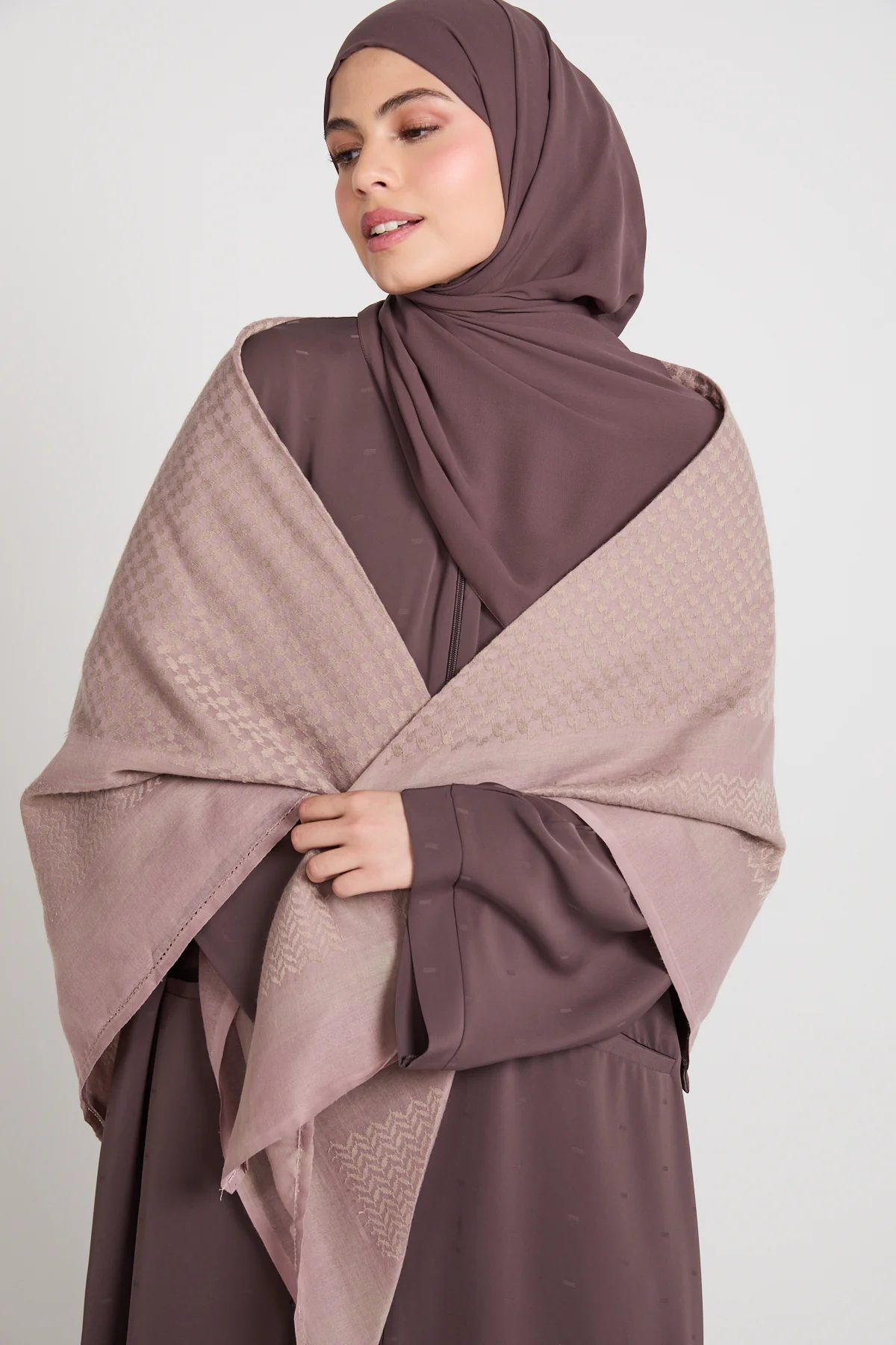 Keffiyeh Scarf - Blush Mauve - Image 2