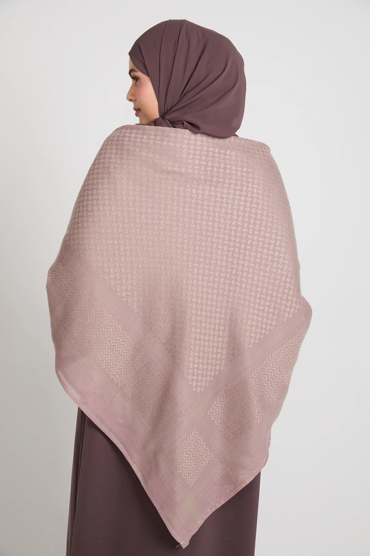 Keffiyeh Scarf - Blush Mauve - Image 4