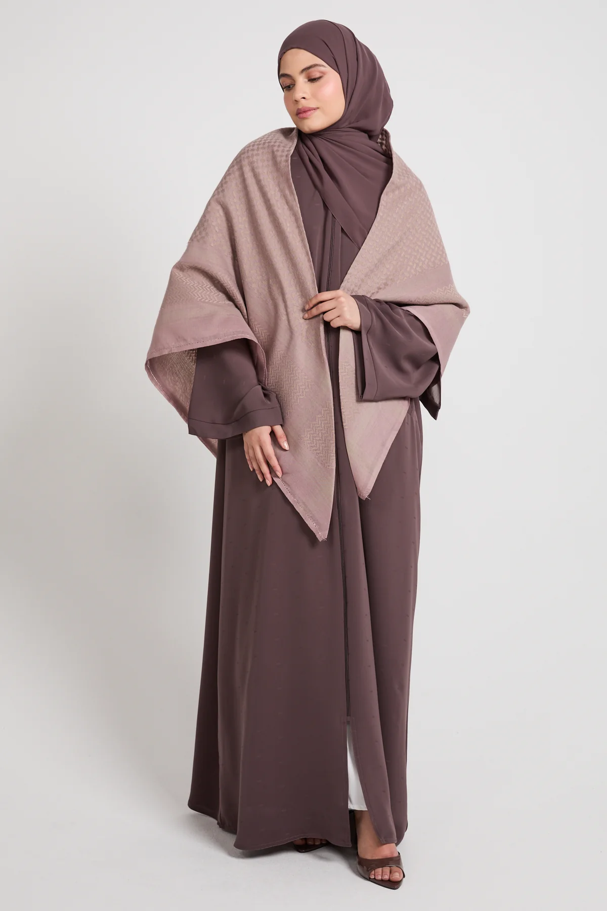 Keffiyeh Scarf - Blush Mauve - Image 5
