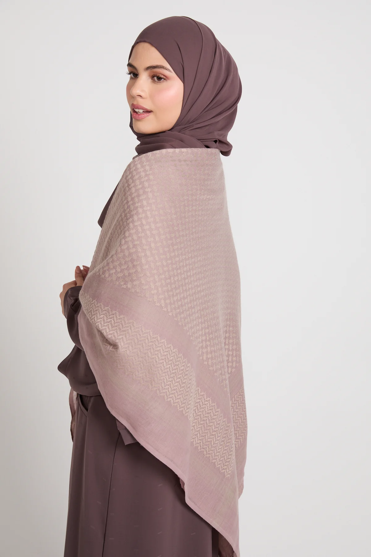Keffiyeh Scarf - Blush Mauve - Image 6