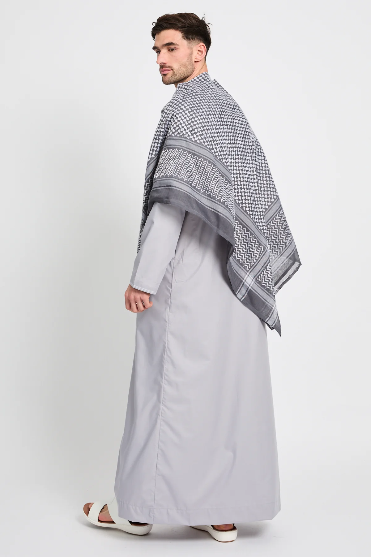 Keffiyeh Scarf - Charcoal Grey - Image 2