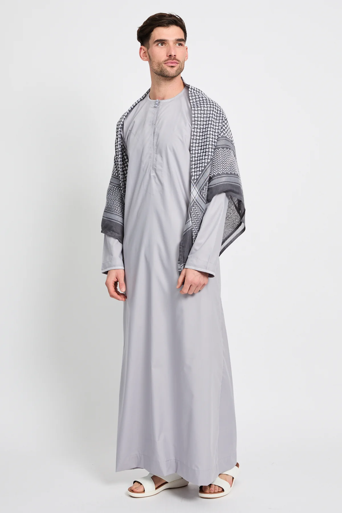 Keffiyeh Scarf - Charcoal Grey - Image 4