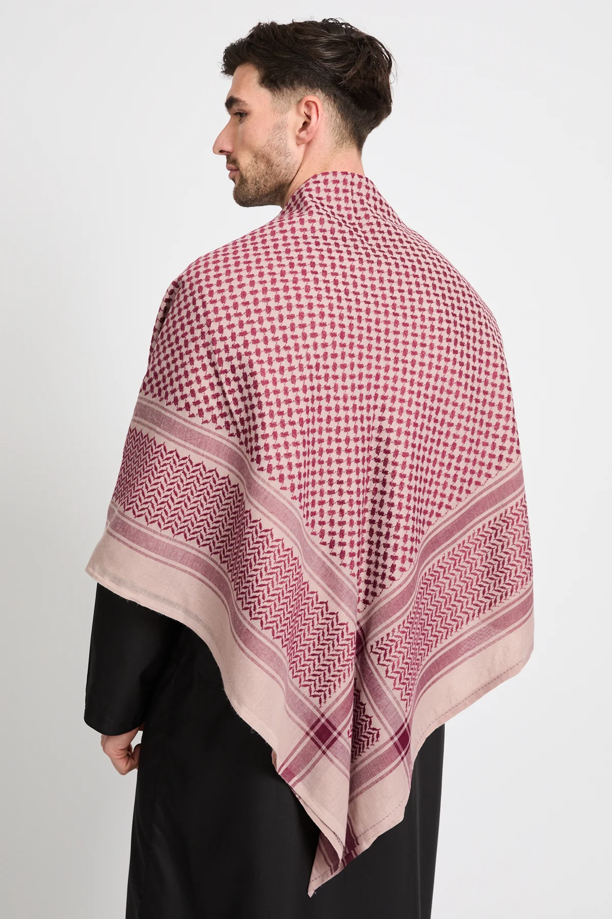 Keffiyeh Scarf - Dusty Burgundy