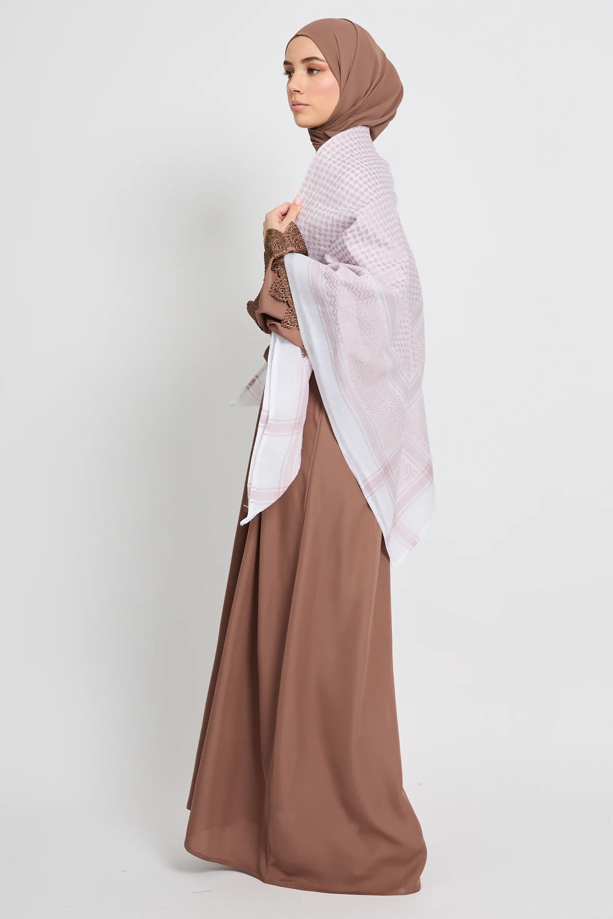 Keffiyeh Scarf - Soft Blush - Image 4