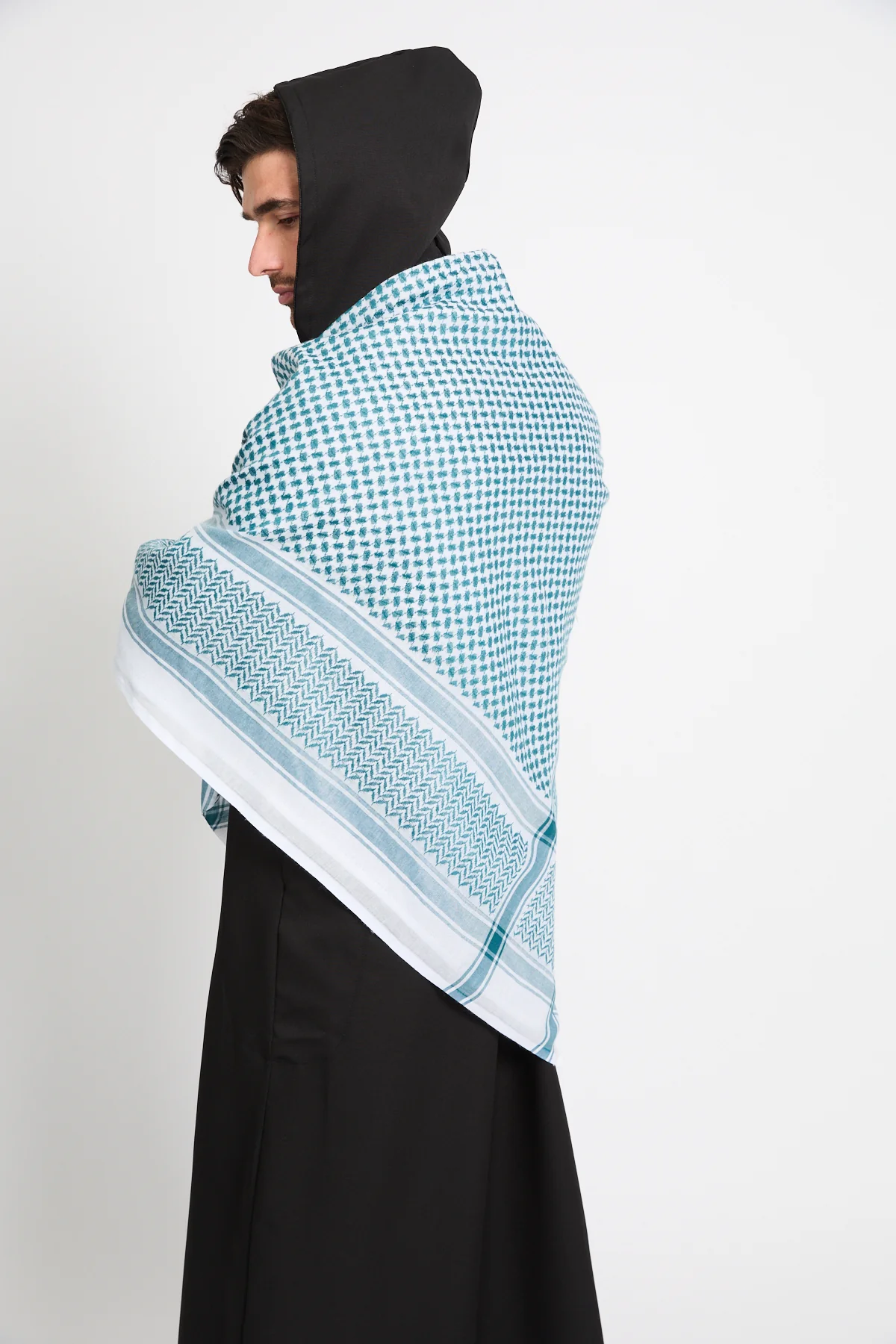 Keffiyeh Scarf - Teal - Image 4