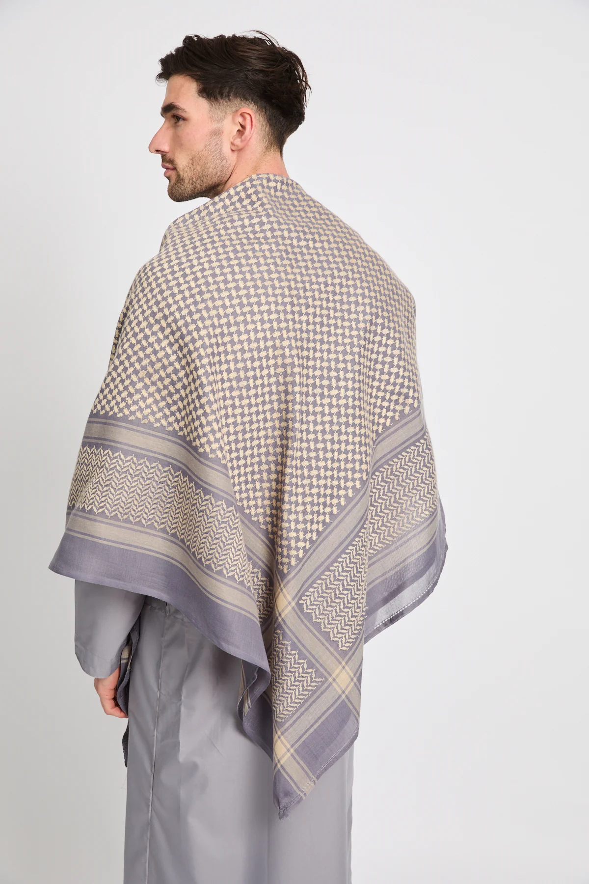 Keffiyeh Scarf - Warm Dove Grey