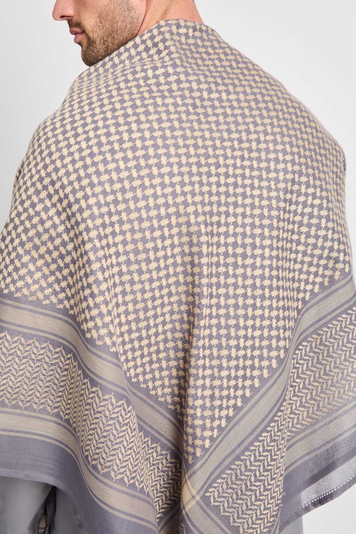 Keffiyeh Scarf - Warm Dove Grey - Image 3