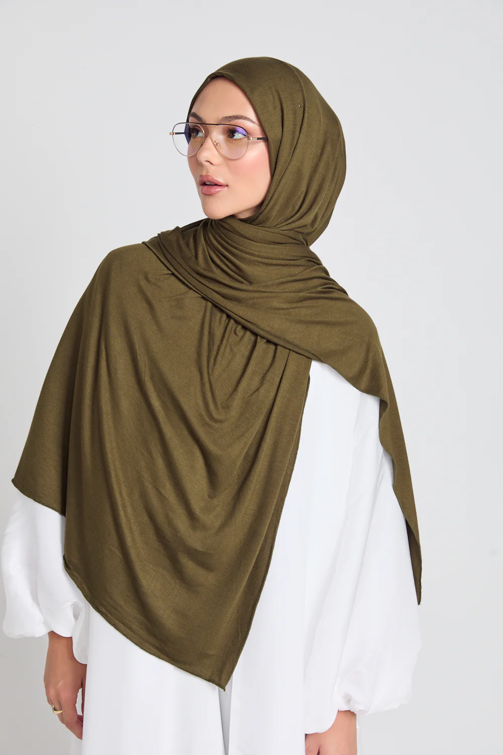 Khaki Jersey Hijab - Image 2