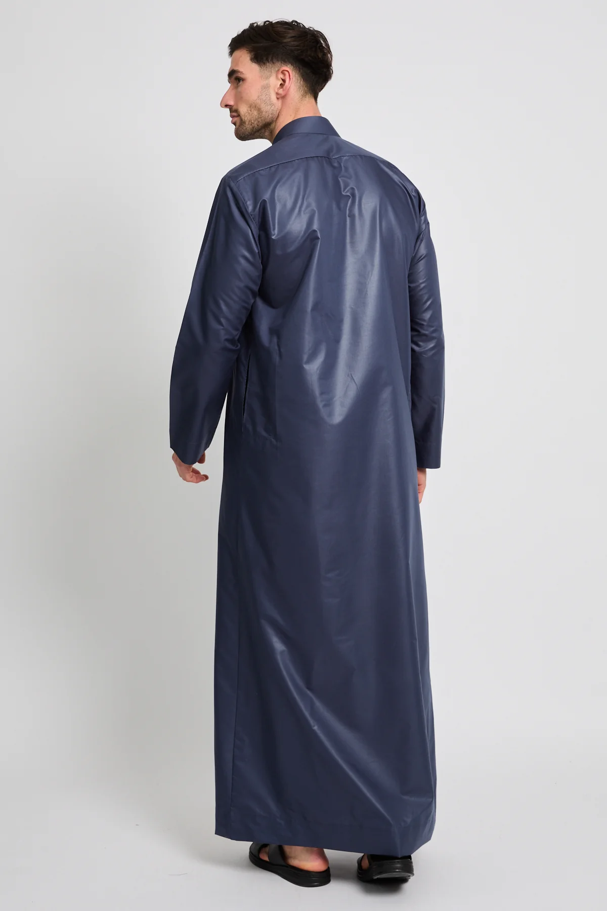 Premium Kuwaiti Thobe - Navy - Image 7