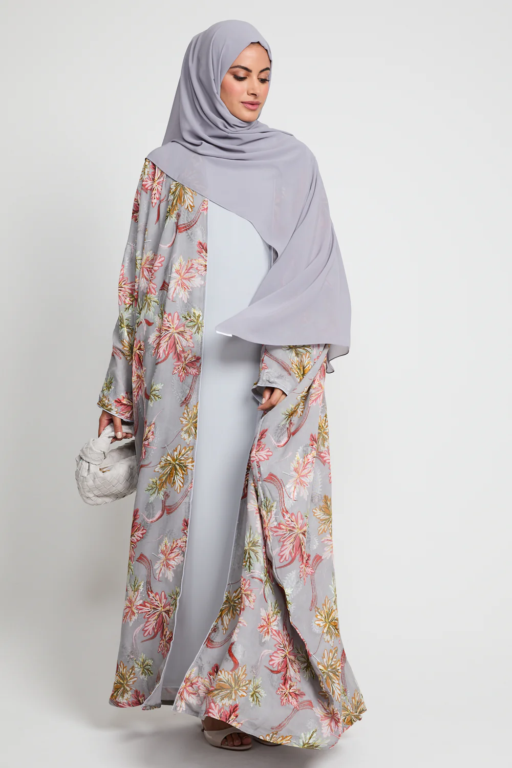 Lavender Bloom Grey Open Bisht - LIMITED EDITION - Image 6