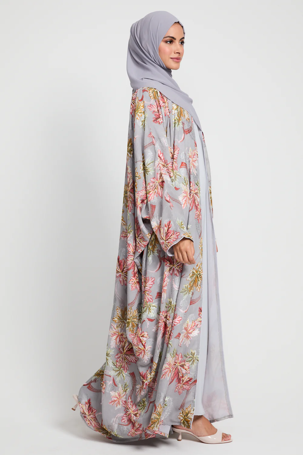 Lavender Bloom Grey Open Bisht - LIMITED EDITION - Image 7
