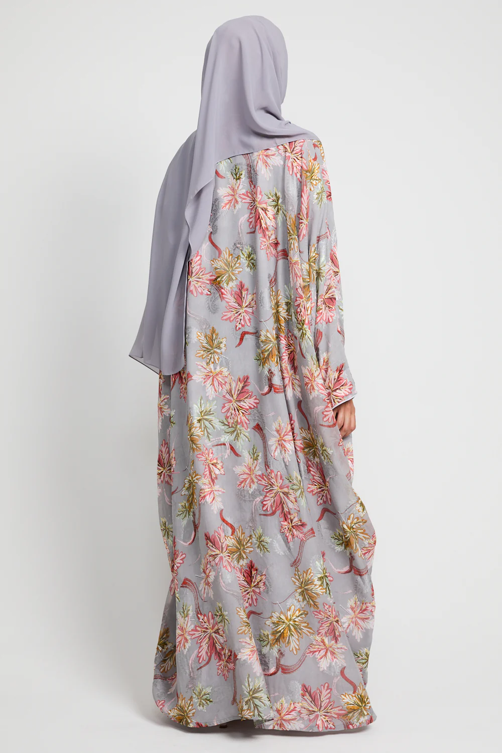 Lavender Bloom Grey Open Bisht - LIMITED EDITION - Image 8