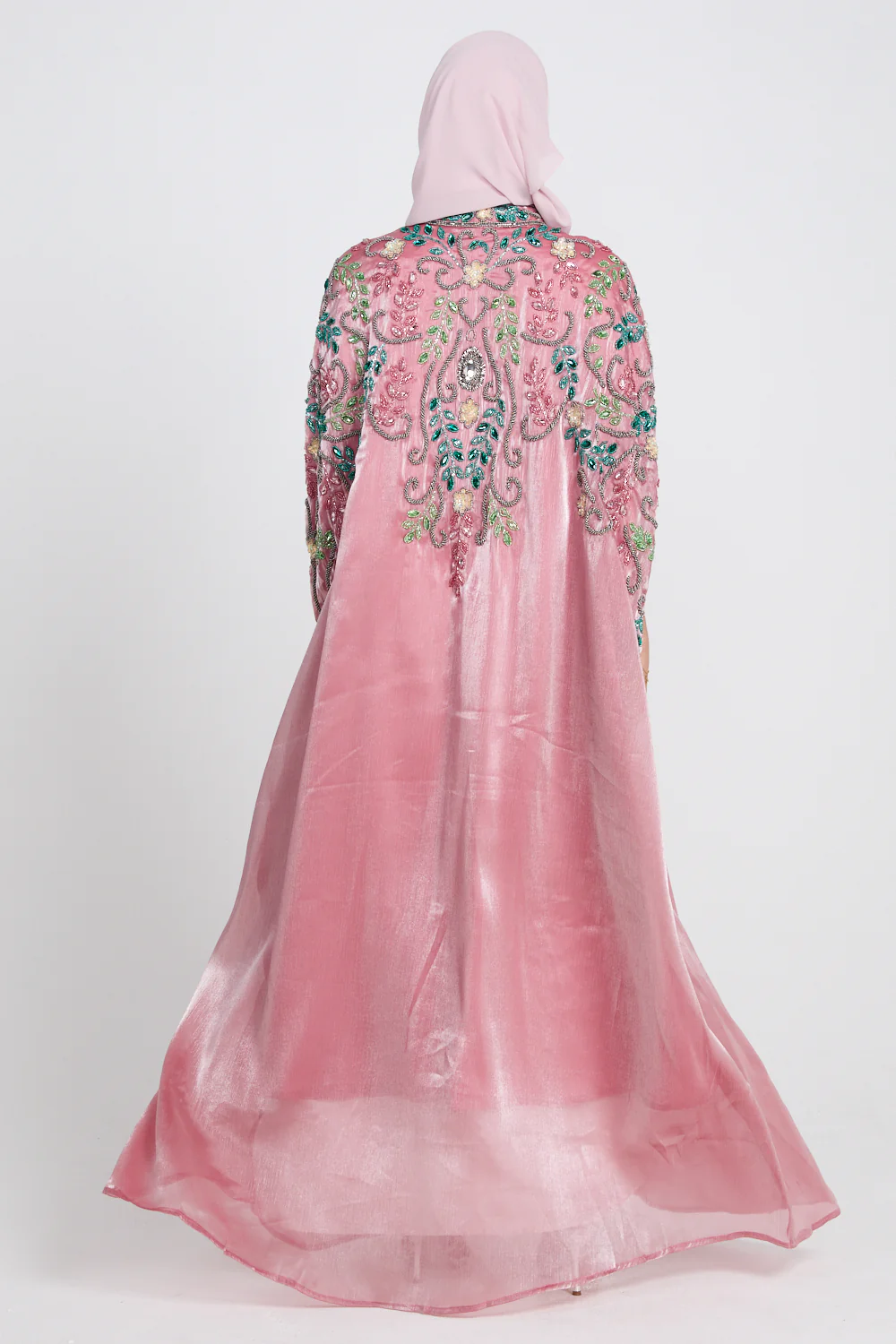 Luxury Bejewelled Cape - Dusty Rose - Image 6
