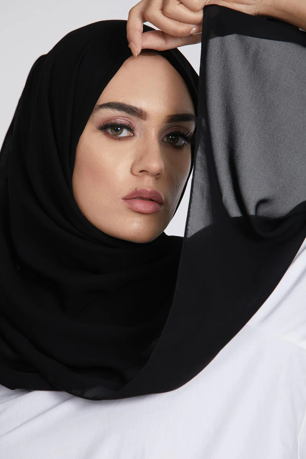 Luxury Georgette Hijab - Black - Image 3