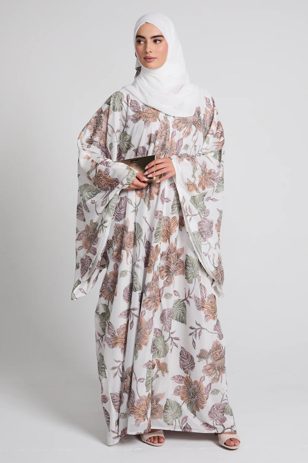 Luxury Botanic Grace Embellished Open Abaya - Limited Edition