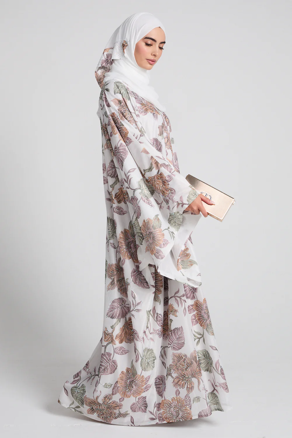 Luxury Botanic Grace Embellished Open Abaya - Limited Edition - Image 4