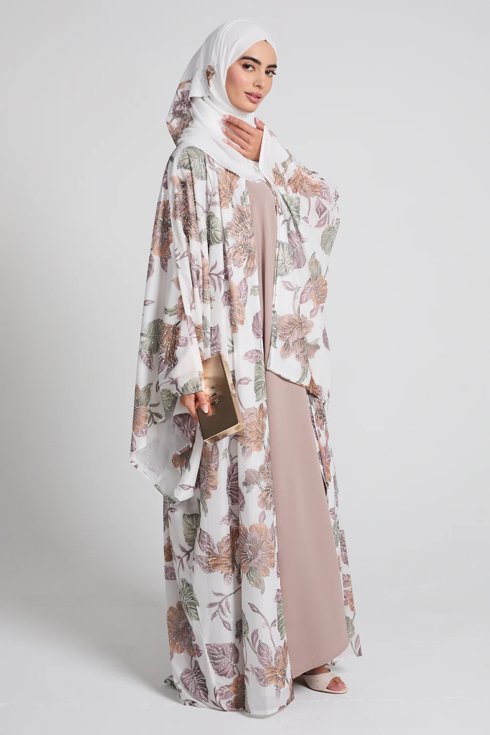 Luxury Botanic Grace Embellished Open Abaya - Limited Edition - Image 6