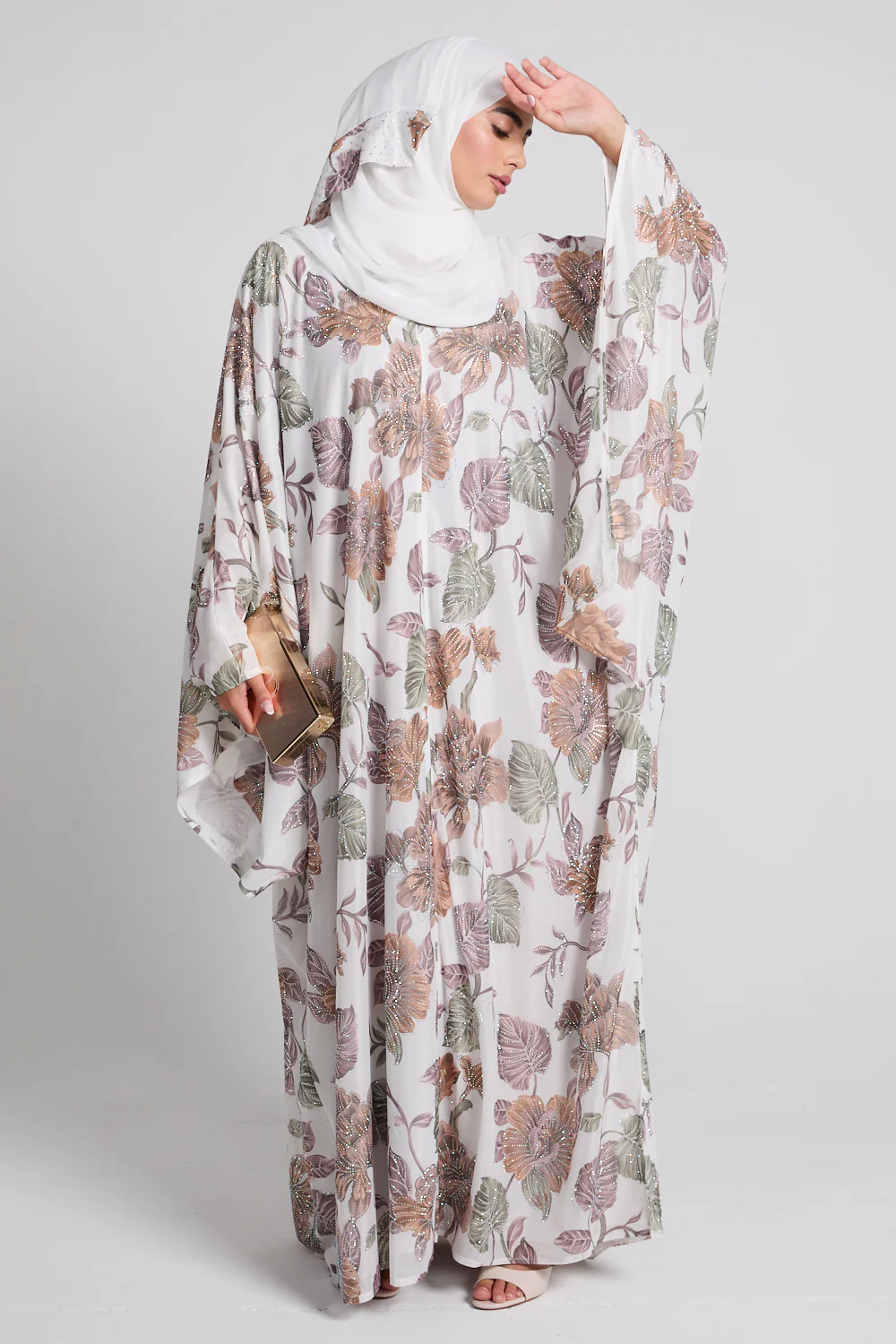 Luxury Botanic Grace Embellished Open Abaya - Limited Edition - Image 8