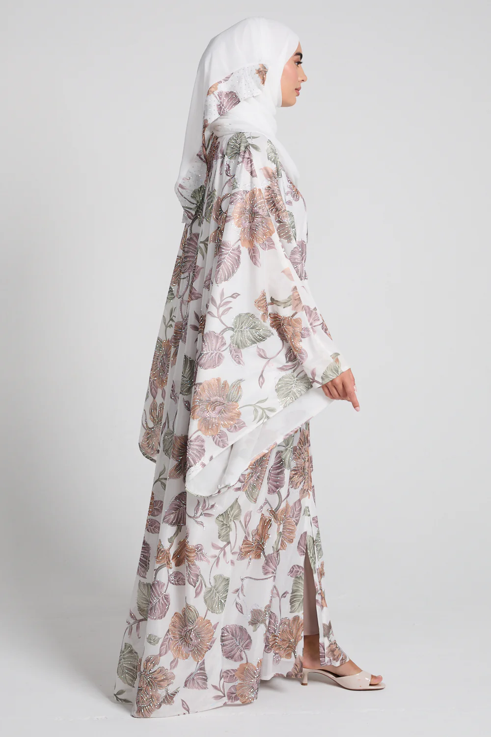 Luxury Botanic Grace Embellished Open Abaya - Limited Edition - Image 9
