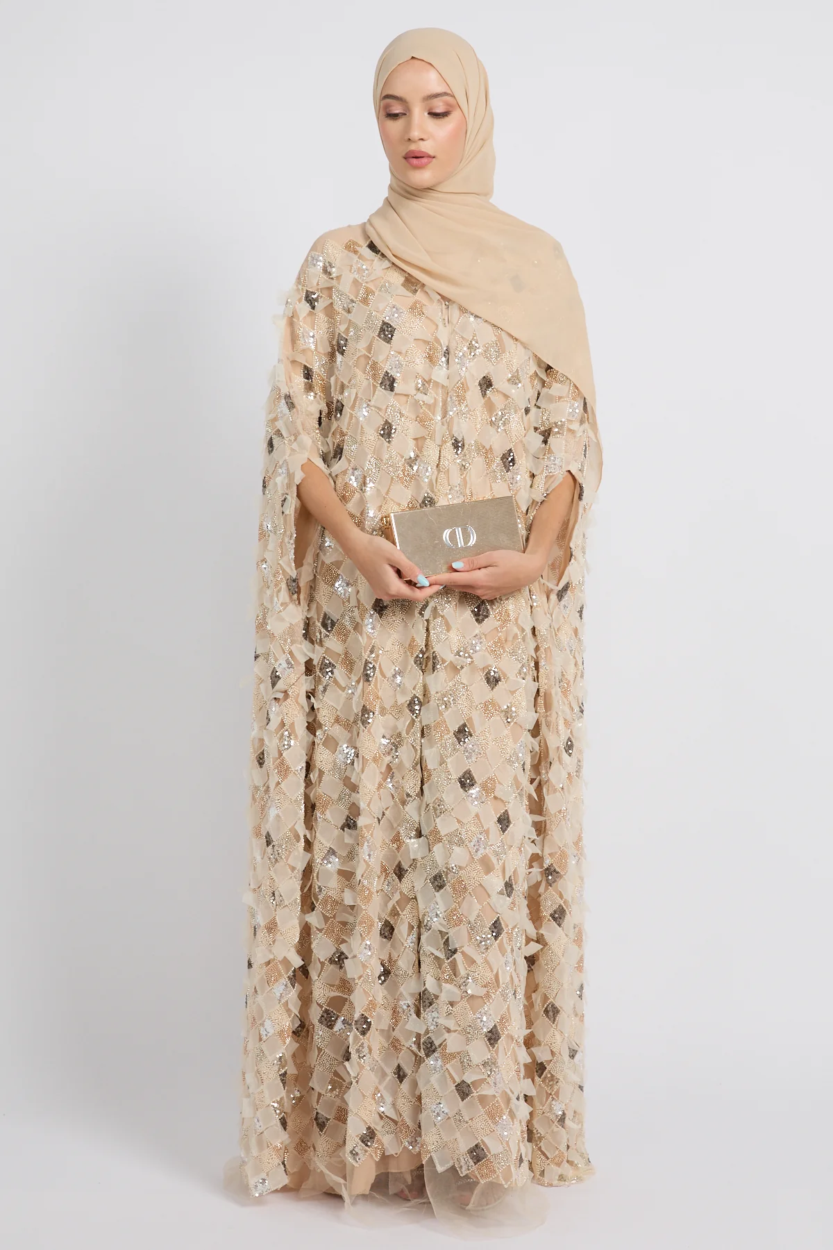 Luxury Champagne Mosaic Couture Cape - Limited Edition - Image 7