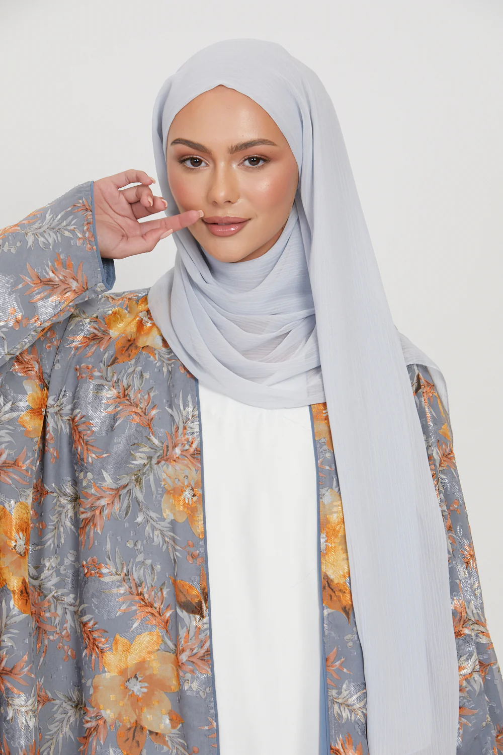 Luxury Crinkle Chiffon Hijab - Ice Blue - Image 3